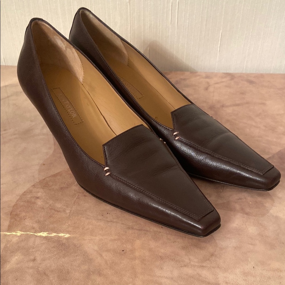 Ann Taylor Dark Brown Leather Heels
